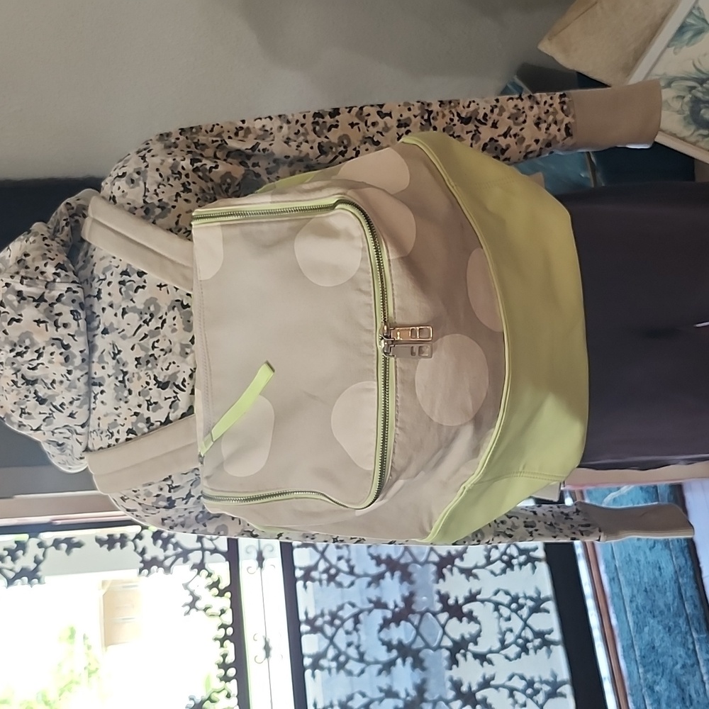 Lululemon Spring Fling Pack Polka Dot Backpack in Neon Green and Beige - Picture 7 of 16